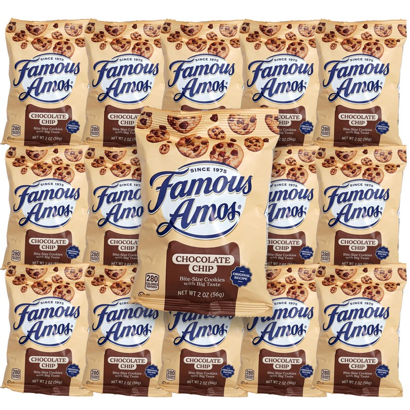 Famous Amos 2 oz., Pack of 15, Individual Bags of