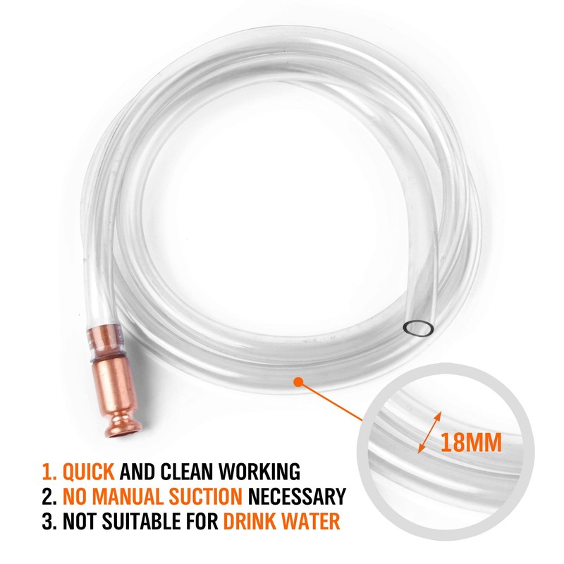 HORUSDY Gas Siphon 6FT Multi-Purpose Super Easy Siphon Pump,1/2" Valve