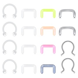 MODRSA Septum Ring - Clear Septum Retainer for Work & Surgery, Acrylic & Silicone