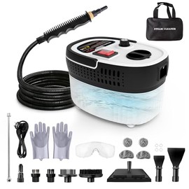 Steam Cleaner for Home & Car Detailing, 2500W High Pressure Portable Steamer with 6-Level Adjustable Steam, 15s Heat-Up, 9.8ft Long Hose, ANSI Z87.1 Goggles, 17-Pcs Kit for Tile, Grout, Hardwood