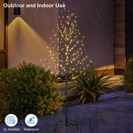 Set of 3 Lighted Tree 3FT 5FT and 6FT LED Artificial Tree for Decoration Inside and Outside Home Patio Wedding Festival Christmas Decor Warm White