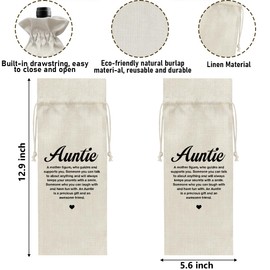 QZJ Aunt Wine Bag - Thank You Gift for Auntie Titi Birthday, Mother's Day - Auntie Definition