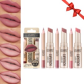 Likesing Lip Liner Set of 6 Lipstick Nude Pink Matte Lipstick Permanent Lip Liner Lip Balm Lip Gloss Red Lipstick 24 Hours Long Lasting Lips Make Up Kits Madame Birthday Gift