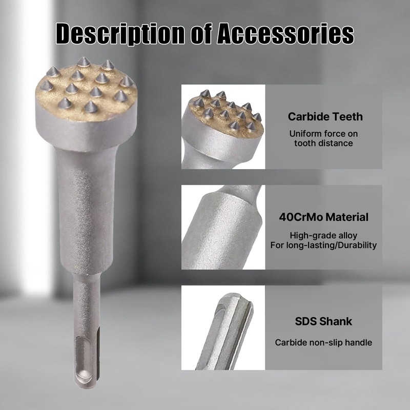 Vearter SDS Plus Bushing Tool 12 Tips, 5.3'' X 1.4''
