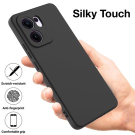 MEZON Ultra Slim Case for Oppo Reno13 F 5G – Premium Black Back Case – Shock Absorption, Wireless Charging Compatible (Oppo Reno13 F 5G, Gel Black)