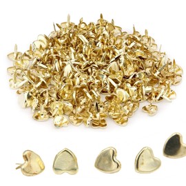 FKWKUW Pack of 100 Mini Heart-Shaped Brads Pattern Bag Clips Heart Pattern Clips Metal Scrapbooking Brads Closure Clips Pattern Clips for School Office Paper Letter Clips Crafts DIY