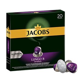 Jacobs Lungo Intenso Coffee Capsules, Intensity 8 of 12, 20 Nespresso®* Compatible Capsules for 20 Drinks