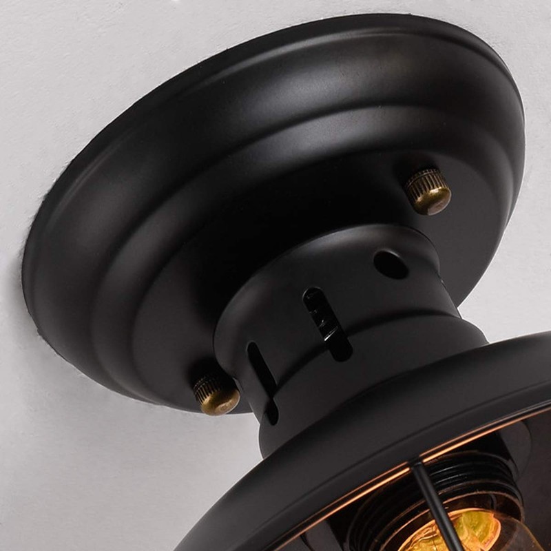 Qcyuui Rustic Ceiling Light Black, E27 Mini Ceiling Pendant Lighting,
