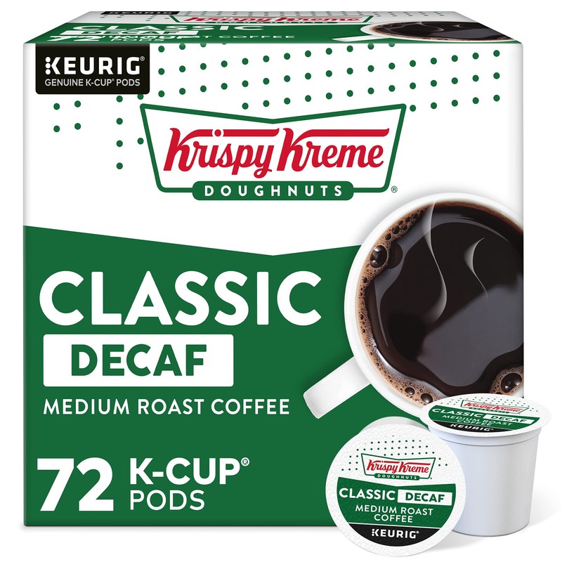 Krispy Kreme Classic Decaf, Single-Serve Keurig K-Cup Pods, Medium Roast