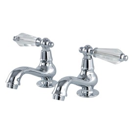 Kingston Brass KS1101WLL Wilshire Basin Tap Faucet with Cross Handle, 4-3/16" in Spout Reach, Polished Chrome