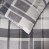 OHS Teddy Fleece Christmas Duvet Double Grey Check, Duvet Cover