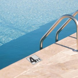 4FT Pool Depth Markers - Joyfulmap 3 Pack 6x6 IN Vinyl Pool Stickers - Adhesive Swimming Pool Number Markers - Safety Signage for Pool Decks - Waterproof Pool Depth Indicator