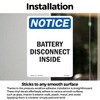 Battery Disconnect Inside OSHA Notice Vinyl Decal Label 18 Inch