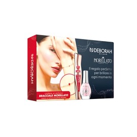 Deborah Milano - Set Beauty Donna con Gioiello, Include Mascara Volumizzante con Olio di Melograno, Smalto Unghie Gel Effect e Bracciale Morellato in Acciaio Inossidabile con Boule in Smalto Rosso