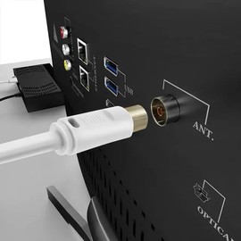 CABLEPELADO 1.5m Coaxial Cable for TV Compatible with Receiver, TV, Radio and Decoder, White, 75 Ohm