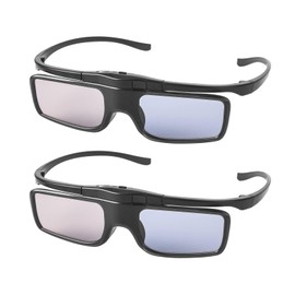 RF 3D Glasses, Active Shutter RF 3D Glasses Rechargeable Suitable for RF 3D TV Projectors, RF 3D Eyewear, Compatible with TDG-BT500A, SSG-5100GB, AN3DG40, Pack of 2