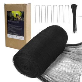 Bird Netting for Garden - 13 x 16.4 FT Heavy Duty Anti Bird Netting Mesh with Ties and Landscape Staples for Vegetable, Fruit Trees & Other Plants, Lasting Against Birds Deer Squirrels and Poultry