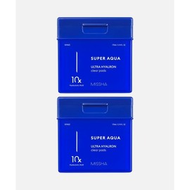 Meoncell MISSHA [2 items] Super Aqua Ultra Hyalon Clear Pad 170ml 70 sheets (total 140 sheets) Size / 메온셀 MISSHA [2개] 수퍼 아쿠아 울트라 히알론 클리어 패드 170ml  70매 (총 140매) 사이즈