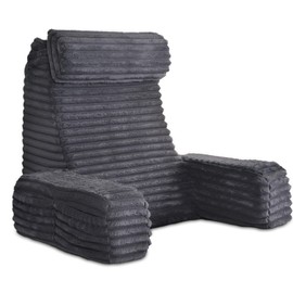 ENITYA 22" XL Back Pillow for Bed Sitting Up, Reading Pillow with Built-in Arms, Soft Back Support Chair, Ideal for Watching TV, Gaming, Nursing, Resting, Post Surgery, Dark Grey