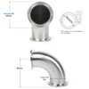 JMCOLMT Elbow 2" Tri Clamp Elbow 90 Degree Pipe Fitting