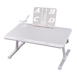 Bed Desk Table | Adjustable Laptop Holder for Bed - Folding Laptop Table with USB/Fan/Lighting/Drawer, for Reading, Writing, Eating