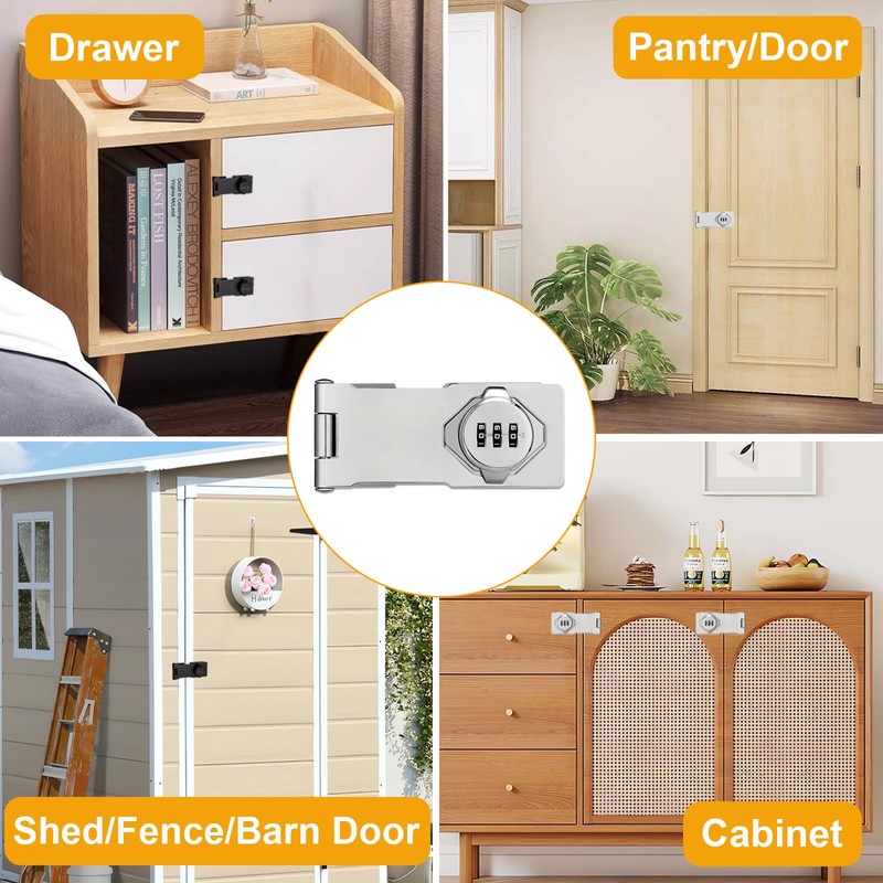 Bifold Door Lock - 2 Pack Closet Lock 3-Digit Anti-Pry