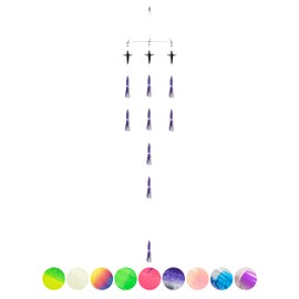 BLUEWING 18" Upgraded Fishing Spreader Bar Wave with 9" Bulb Squids, 5.28in Trolling Birds and 316 Stainless Steel Rod Offshore Spreader Bar for Wahoo Tuna Marlin Mahi Mahi, Black/Purple