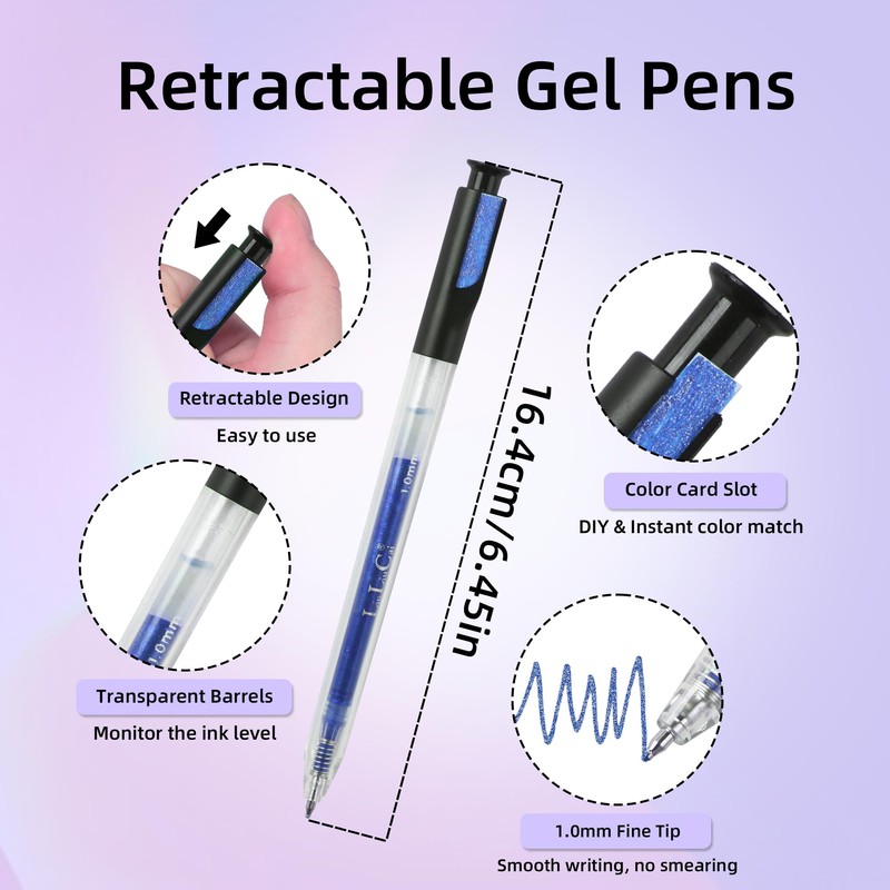Stocking Stuffers for Teen Girls Boys,12 Colors Retractable Glitter Gel