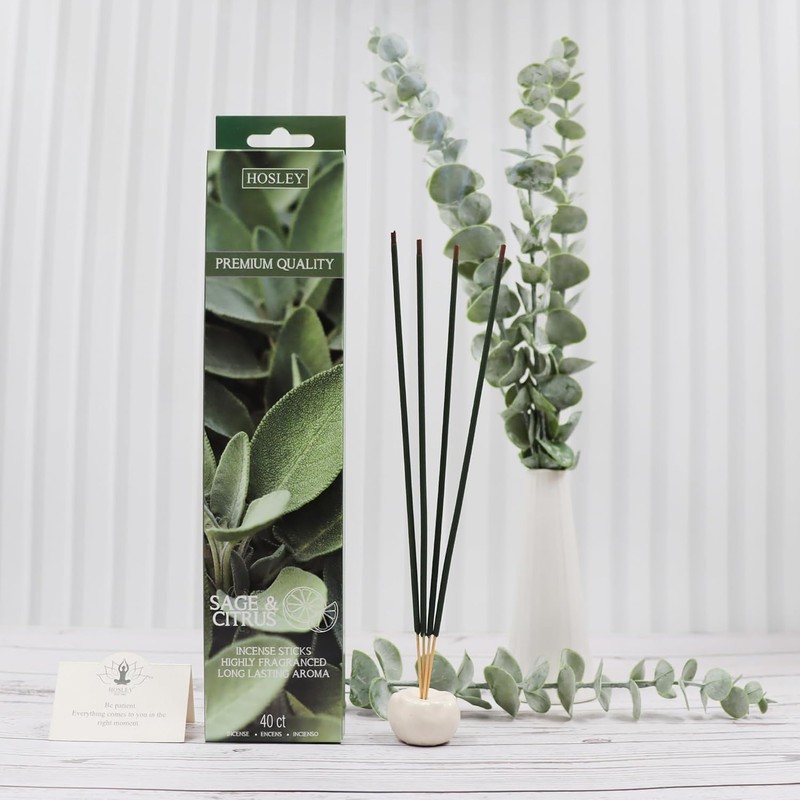 Hosley 40 Pack Incense Sticks – Sage & Citrus –