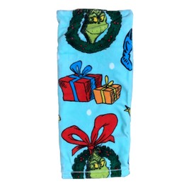 Franco Manufacturing Co. Inc. Dr. Seuss The Grinch Christmas Throw Blanket | 50" x 60" (Teal - Grinch Wreath Portrait)