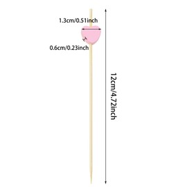 ONLYKXY 20pcs 4.72inch Bamboo Fancy Toothpicks Heart Shape Cocktail Picks for Appetizers Tea Party Bridal Shower Wedding Valentines Food Fruit Drinks Decorative Skewer Sticks (Pink)