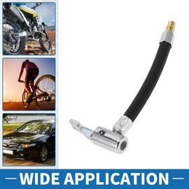 A ABSOPRO Reifenfüller-Verlängerungsrohr Langlebiges 5,51 Zoll M8x0,8 15,5 mm OD Luftkompressor-Verlängerungsschlauchadapter Reifenventil mit Gewindeadapter Nylon Schwarz 1 Set