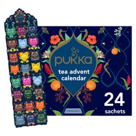 Pukka Advent Calendar 2025 Organic Tea Sampler, Selection of 24 Delightful Black & Green Tea Infusions, Christmas Gift Idea for Men and Women 100% Organic