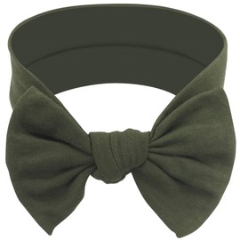 BABYGIZ Baby Girl Headbands-Infant,Toddler Cotton Handmade Hairbands with Bows Child Hair Accessories (Khaki Green, 1)