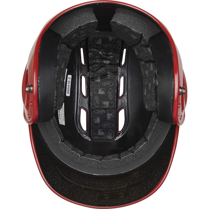 RAWLINGS Velo Series Gloss Baseball Batting Helmet, Scarlet, Senior
