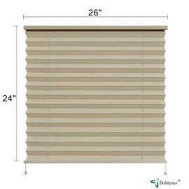 Dulepax RV Blinds,RV Pleated Shades,RV Blinds Pleated Shades, 26" W x 24" L Cappuccino RV Window Shades,Camper Blinds,RV Window Blinds for RV Camper Travel Trailers Motorhome's Window