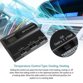 8330D3351 Wall Mounted Digital Cooling and Heating Thermostat, Suitable for Coleman 8330D3351 Thermostat Black