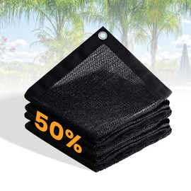 VICLLAX 50% Black Garden Shade Fabric Sun Shade Cloth - UV Protection Sun Shade Cover for Plants, Outdoor, Greenhouse & Lawn Care | Lightweight Cover Mesh Fabric with Grommets, 5×6 FT
