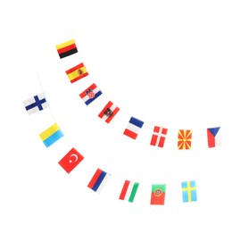 WOONEKY 2 Strings National Flag Banner Strings of Countries Flags for Soccer Game Premium Party Supplies for Bars Malls Ktv Celebrations Long