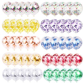 50 Pcs Fun Confetti Balloons Kit,12inch Multicolored Sequins Party Balloons Rich Color Latex Balloons for Kid Birthday Shower Wedding Christmas New Year Decoration