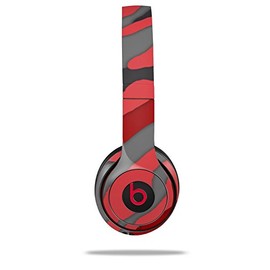 WraptorSkinz Skin Compatible with Beats Solo 4, Solo 3 and Solo 2 Wireless Headphones - Camouflage Red - Decal Vinyl Wrap (Headphones NOT Included)