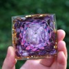 Energy Orgone Pyramid Amethyst Peridot Healing Natural Crystal Reiki Chakra