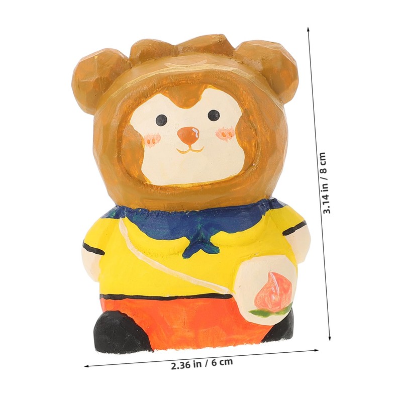 iplusmile Wooden Carved Monkey Figurine Unique Home Decor Solid Wood