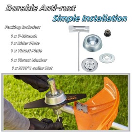 RRKJYXGC Blade Adapter Attachment Kit for Stihl FS55 FS55R FS56RC FS70R FS80 FS80R FS85 FS90 FS90R FS94R FS100RX FS110 FS120 FS130 FS130R FS200 FS240 FS250(Wrench,Rider Plate,Thrust Washer,Collar Nut)