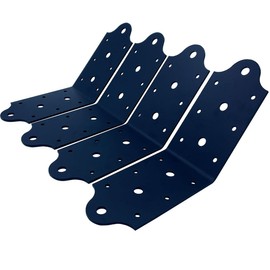 4 Pcs Heavy Duty Flush Inside 45-Degree Angle Bracket Steel Tie Plate,3" Width Connector Brace,135 Degree Angle Knee Braces, Inside Joint for Butt-Join Post and Beam, Thickness 3 mm and Black