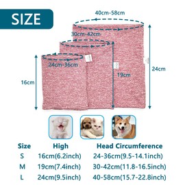 PATTEPOINT Quiet Ears for Dogs Hats, Dog Ear Cover for Anxiety Relief& Calming Dogs, Dog Ear Muffs Noise Protection, Neck and Ear Wrap Dog Snoods for Cats&Dogs,Pink S