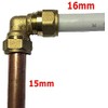 Elbow Reducer 16MM PEX ALU PEX Pipe - 15MM Compression