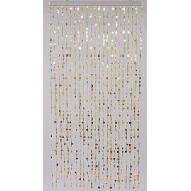 FlavorThings Gold Bubble Beaded Curtain 3' Wide x 6' Long Door String Curtain Wall Panel Fringe Window Room Divider Blind for Wedding Coffee House Restaurant Parts Crystal Decoration
