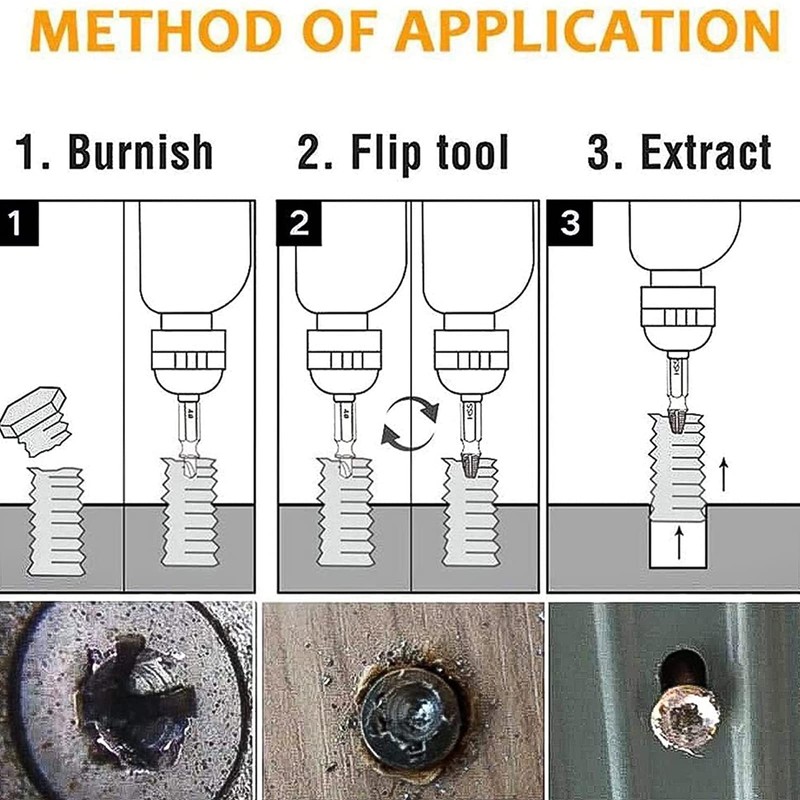 Screw Extractor Set 6 Different Screwdriver Types HSS 4341 Damaged