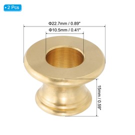 PATIKIL Lamp Solid Brass Neck, 2 Pcs Turned Brass Spindle Slips Lamp Finial Pipe Light Fixture for 1/8 IP or M10 Lamp Rod Light Repair Decoration, 22.7x15mm